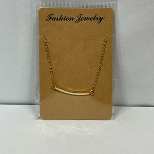 Fashion Jewelry -  Curved Bar Necklace
